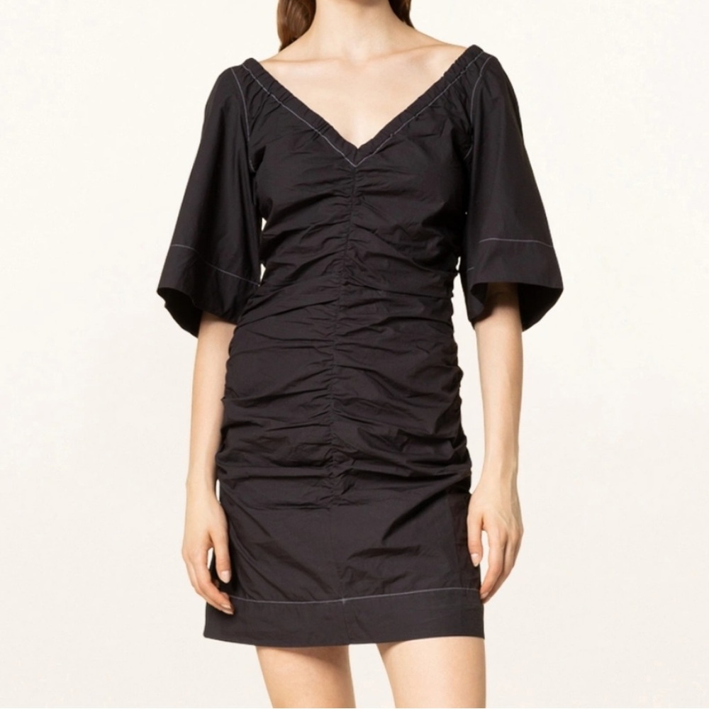 Ganni ruched mini dress